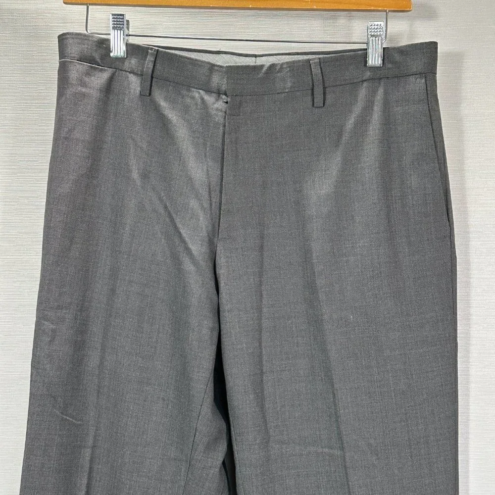 Banana Republic Pants Mens 33 Classic Gray Wool Dress Flat Front Pockets Lined
